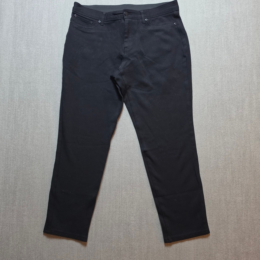 Chico's So Slimming Juliet Pants Women 1 Short Black Straight Leg Stretch